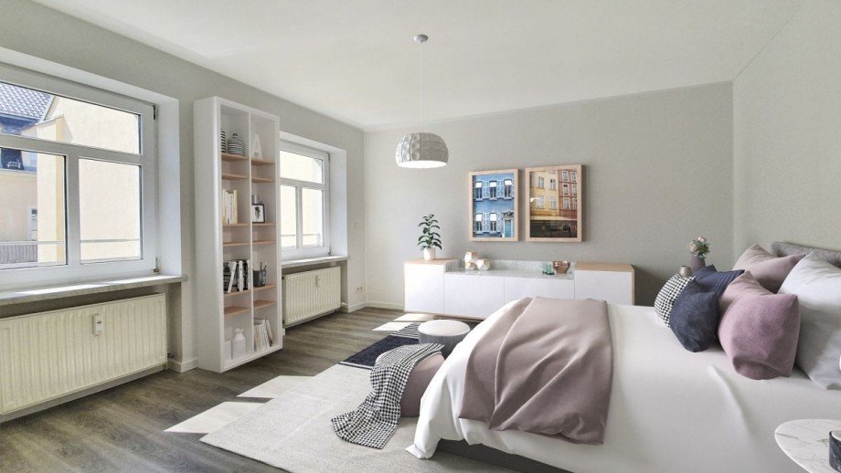Einrichtungsvorschlag Schlafen Etagenwohnung Dresden