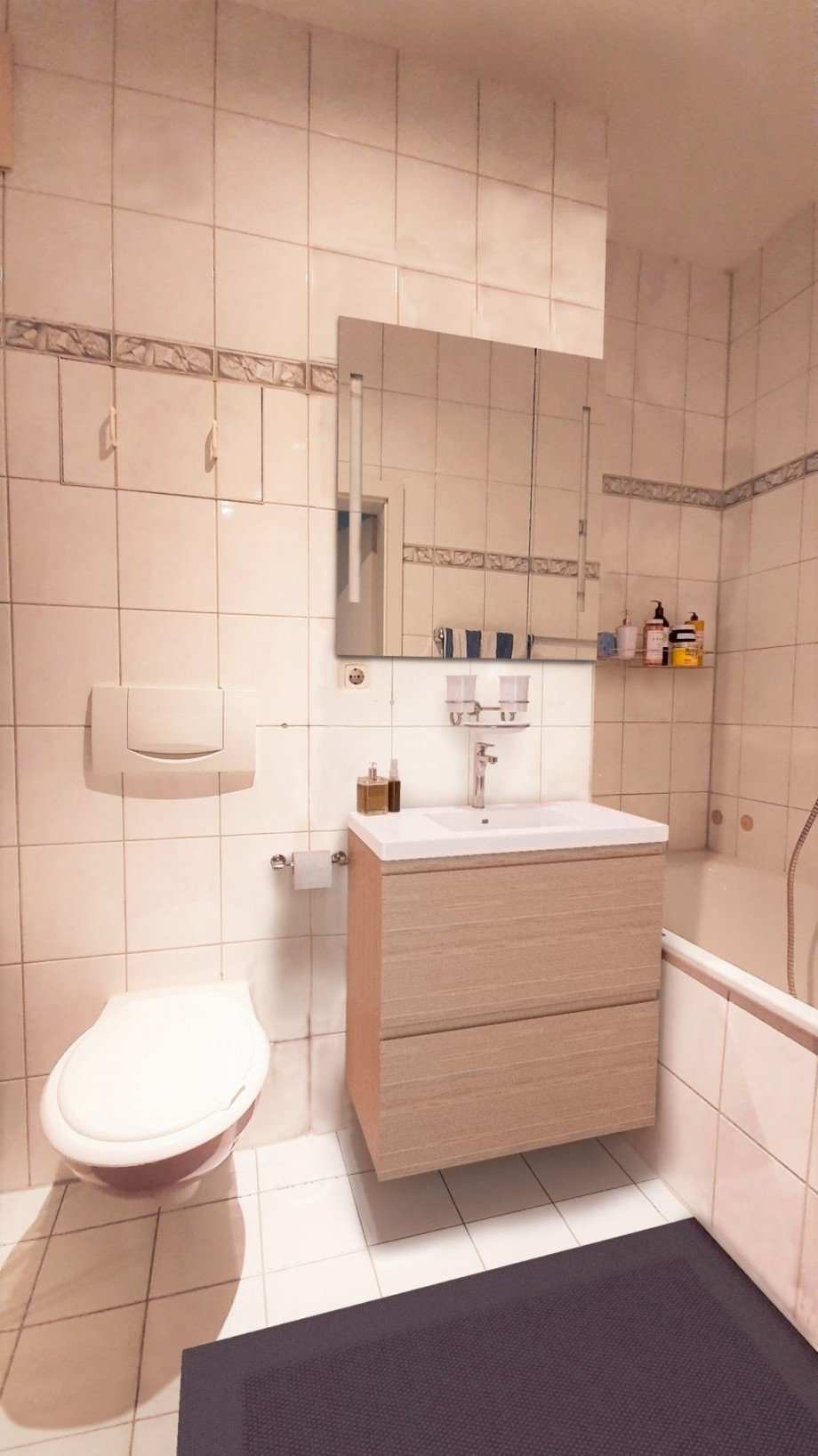 Bad mit Wanne, WC und WM-Stellplatz Etagenwohnung Dresden