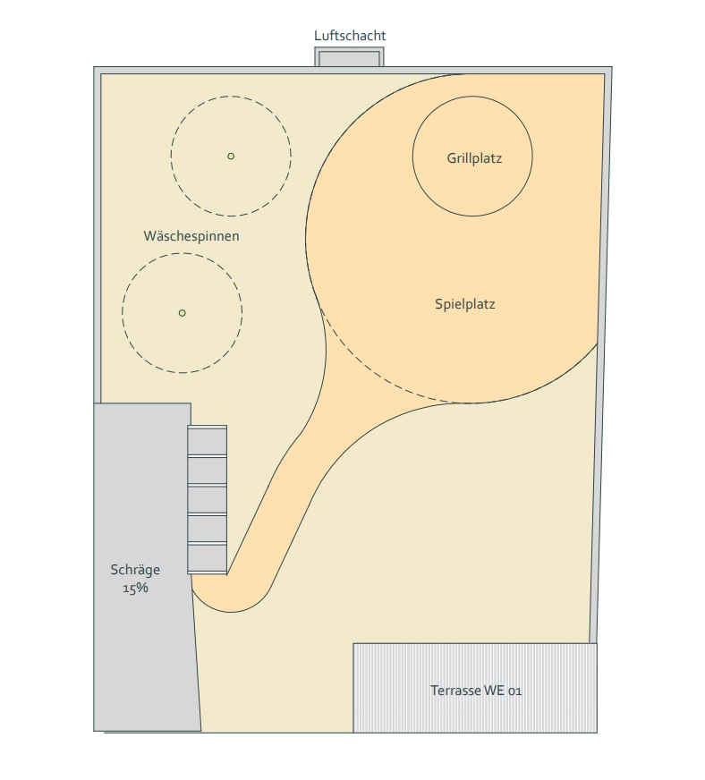 Grillplatz, Spielplatz und W�schetrockenplatz Etagenwohnung Dresden